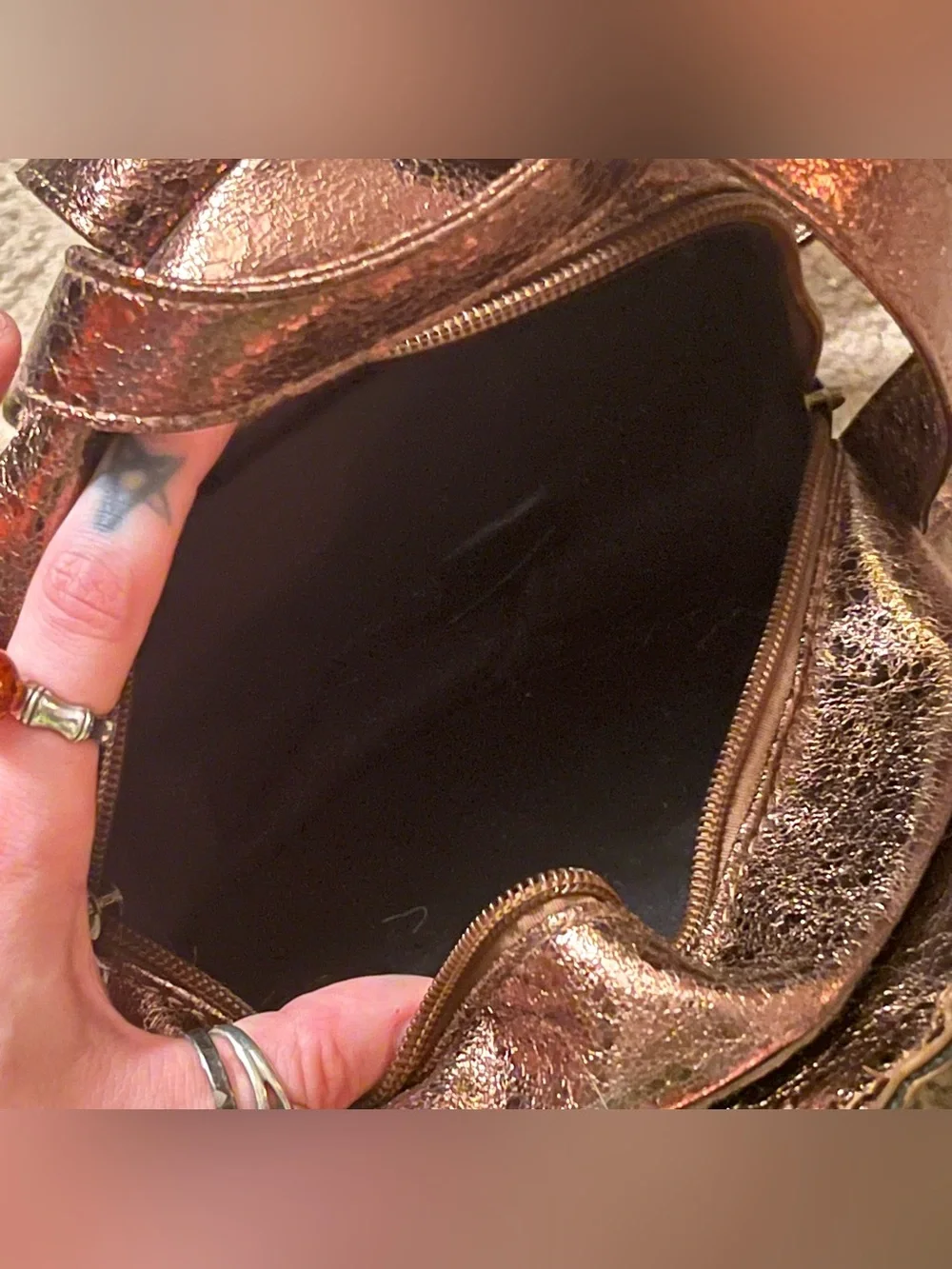 Current Mood Dolls Kill Gold Hexagon Lenticular Fairy Fantasy Mini Backpack